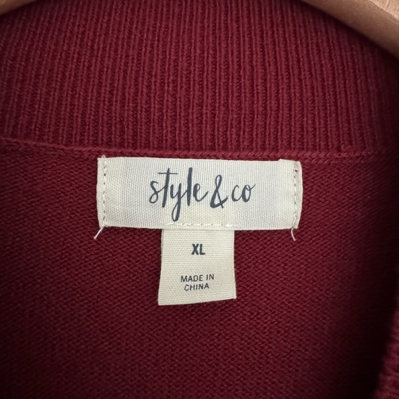 Style & Co women’s maroon colored neck keyhole long sleeve sweater size XL - Picture 4 of 5